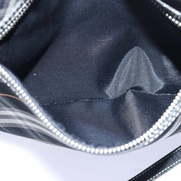 BURBERRY Nova Check Blue Label Shoulder Bag Nylon Black Auth 80167 - Picture 12 of 16
